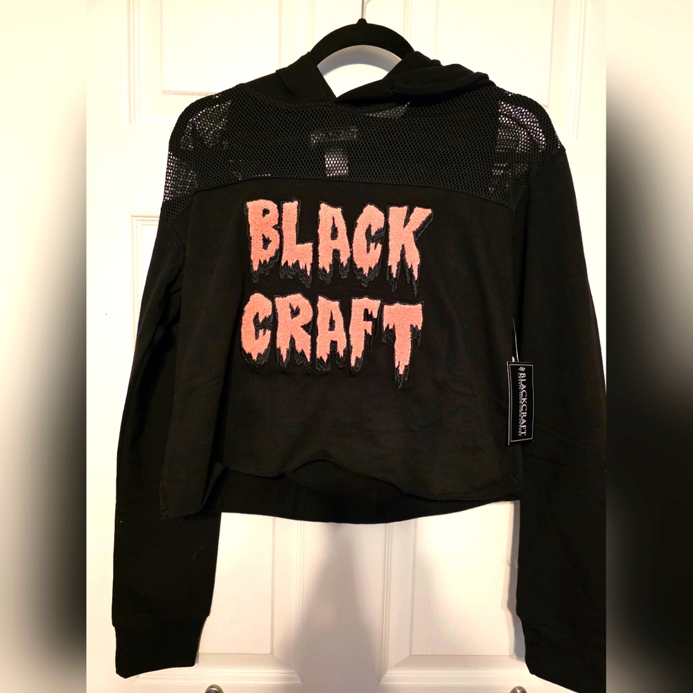 NWT BlackCraft Cult Mesh Top Hoodie Size Small.